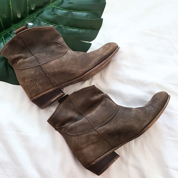 Brown leather slip on booties - Picture 4 of 12
